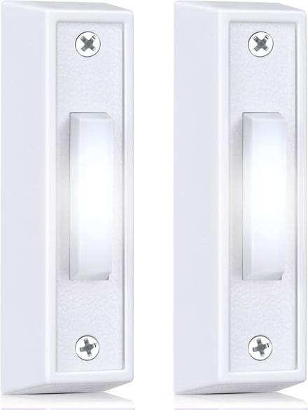 2x Verlichte Deurbel Drukknop met LED Indicatie voor Bedrade Systemen