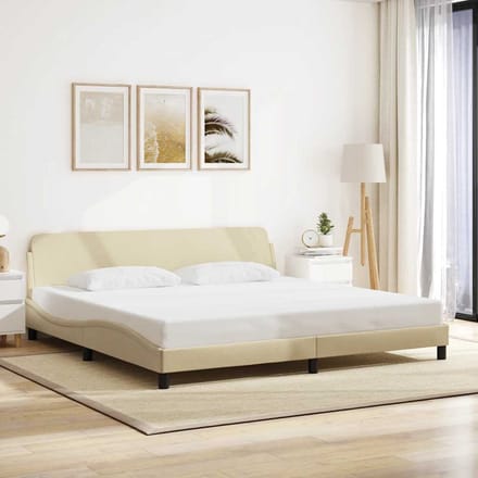 vidaXL - Bedframe - "Dover" - stof - crèmekleurig - 200x200 - cm