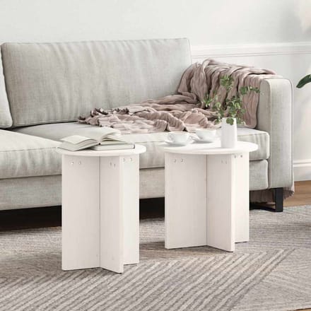 vidaXL - Salontafel - 2 - st - Wit - 41.5 - x - 41.5 - x - 46 - cm