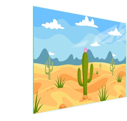 TMK ArtDeko - Glazen Snijplank - 52x30 cm - Cactus - Hittebestendig