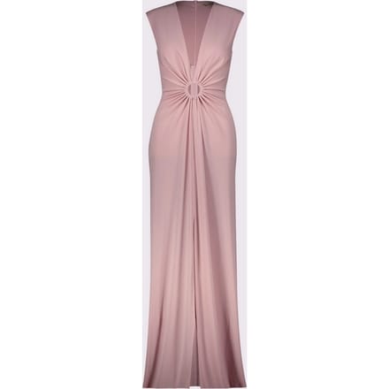 V-hals jurk roze vrouw