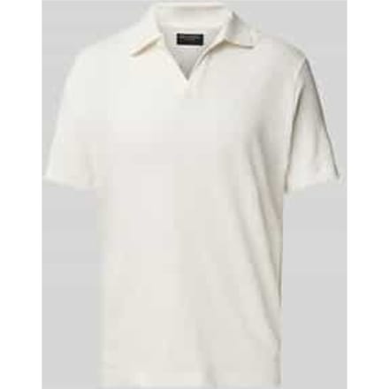 Regular fit poloshirt van een mix van katoen en linnen