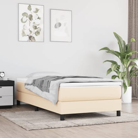 vidaXL - Boxspring - bed - 90x190 - cm - stof - crèmekleurig