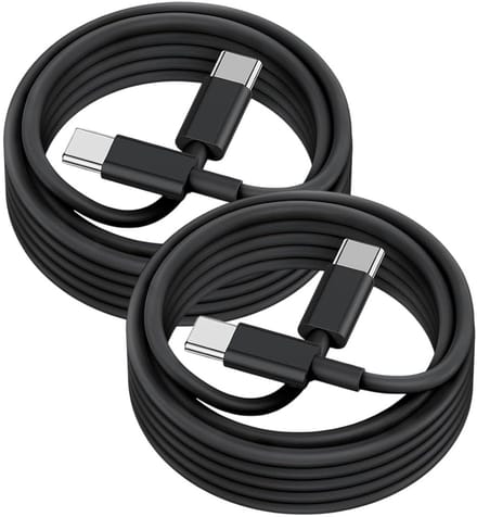 USB C naar USB C kabel - 2 Meter Oplaadkabel 2x - USB-C Oplader Kabel - Zwart