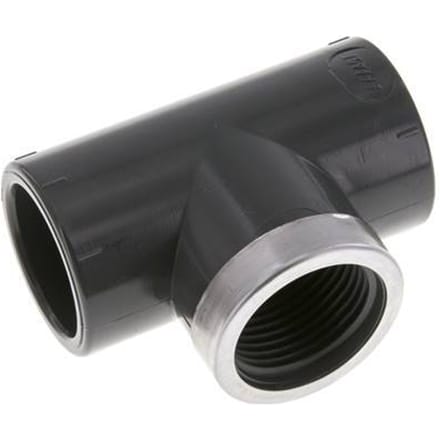 PVC T-Stuk Lijmmof 32mm x Binnendraad Rp1 ''