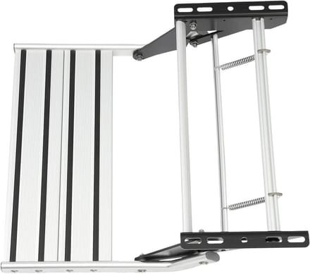 Camper opstap - Inklapbare trede - Veilig instappen - Antislip ontwerp - 50 cm breed - Zilver zwart