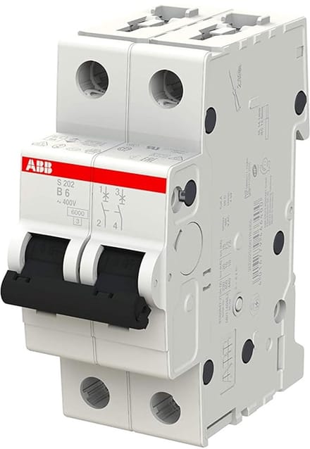 Stroomonderbreker 2-polig Type B 6A 6/10 kA