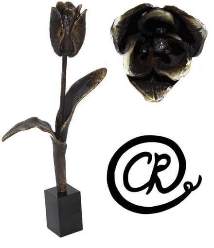 Tulp groot met marmer voet