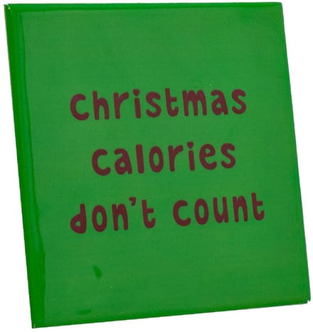 Tegeltje Keramiek | Christmas Calories Don’t Count | Kerst Decoratie
