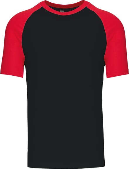 Kariban Baseball - Tweekleurig t-shirt K330 - BLACK / RED - M
