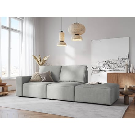 Modulair 3-zitselement Carlo rechts ribstof | Milo Casa