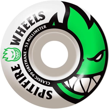Skateboard Wielen 53 mm Wit/Groen - Duurzaam Urethaan