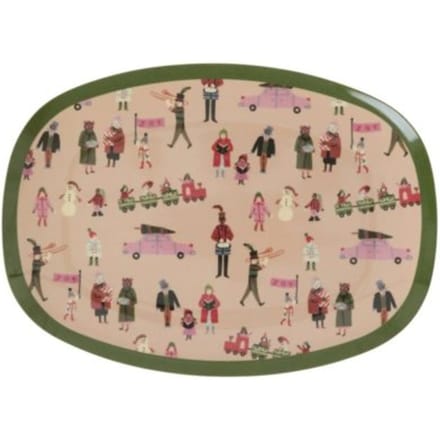 Rice melamine bord rechthoekig kerstprint