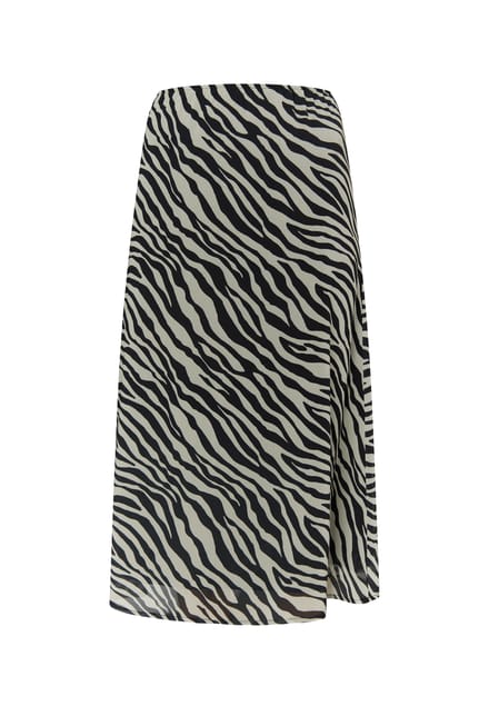 Faina Rok met zebraprint Dames wit zwart