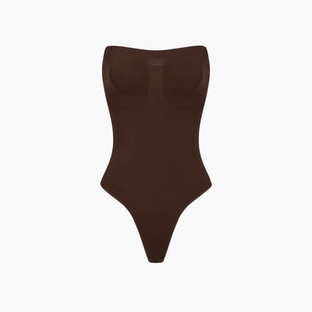 cfab - Strapless corrigerende bodysuit met string - bruin, XL - Corrigerende Body - Naadlos - corrigerend ondergoed dames