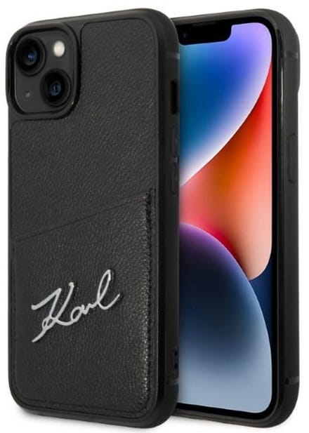 Karl Lagerfeld Signature Logo Cardslot case for iPhone 14 Plus - black