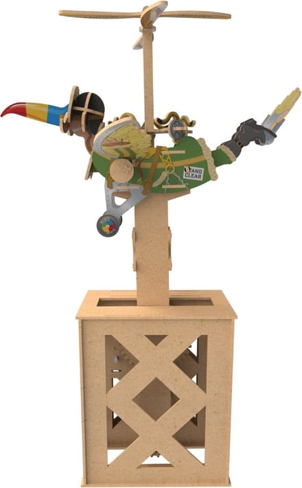 Birdman 3D Houten Bouwpakket – Mechanische Puzzel – 101 Onderdelen – 42,5 cm