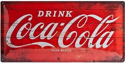 Reclamebord Coca-Cola Logo 25x50cm