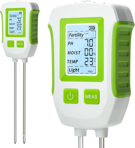 Bodem Tester - Plantenmeter 5-in-1 - Optimale Plantengroei - Hoge Precisie Meting - 25.2 cm - Zwart