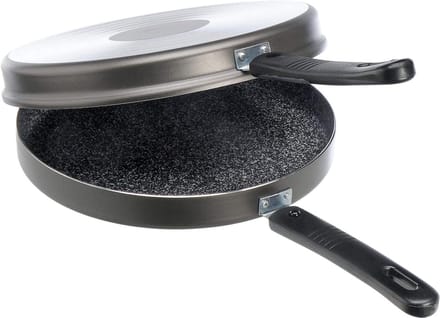 Omeletpan Koekenpan - Koekenpan Aluminium - Licht Bakken - Artech Steen Effect - 26 cm - Zwart