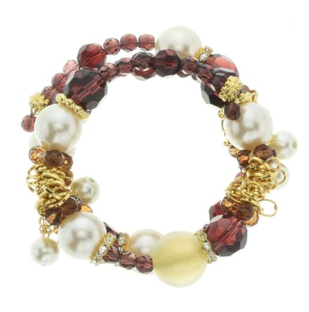 Behave - armband parels bordeaux goudkleur - feestelijk en chique