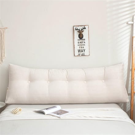 Hoofdbordkussen - Leeskussen bed - Comfortabel zitten - Ergonomisch ontwerp - Wit