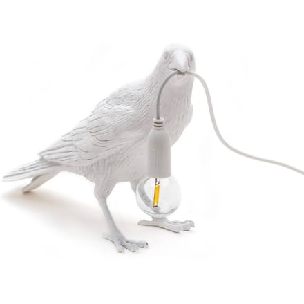 SELETTI Vogellamp LED sfeerlamp, wachtend, wit