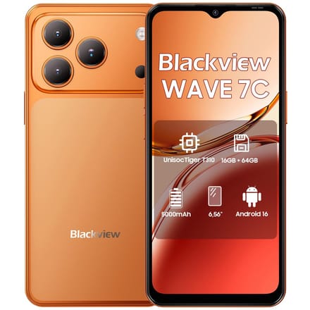 Blackview WAVE 7C 4G AI Smartphone 16GB+128GB 6.56  Android 16 5000mAh Mobiele Telefoon 4+64 oranje