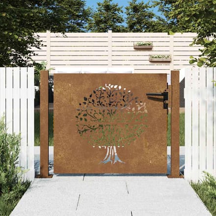 vidaXL - Tuinpoort - 100 - x - 100 - cm - Poedercoated - staal - Zwart - Vergrendelbaar