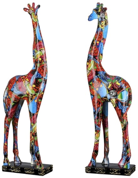 Beeld Giraf Duo - Pop-art - 48 cm