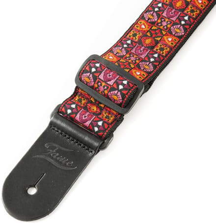 Fame Mosaic Nylon Strap Red - Gitaarband