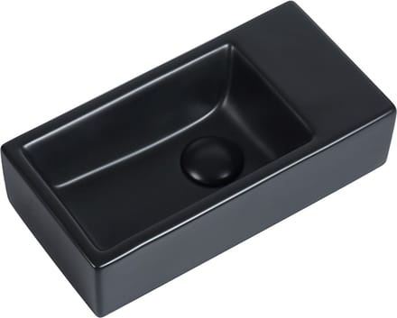 Fontein Mia 40.5x20x10.5cm mat zwart inclusief afvoerplug rechts