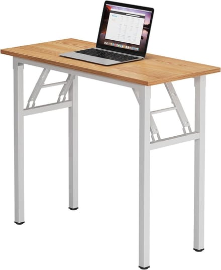 Kleine Bureau - Opvouwbaar Bureau - Thuiswerken - Geen Montage - 80 x 40 cm - Teak Wit