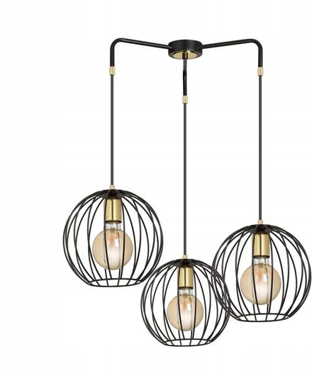 ALBIO 3 Hanglamp Zwart/Goud - Moderne Loftstijl