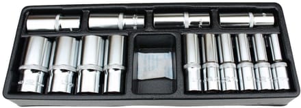 Steekdoppenset 1/2 inch, 14-delig, 10-32mm, Cr-V kwaliteit