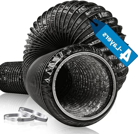 Afvoerslang 100 mm - 2,5 meter flexibele aluminium buis voor droger, airconditioning en ventilatie