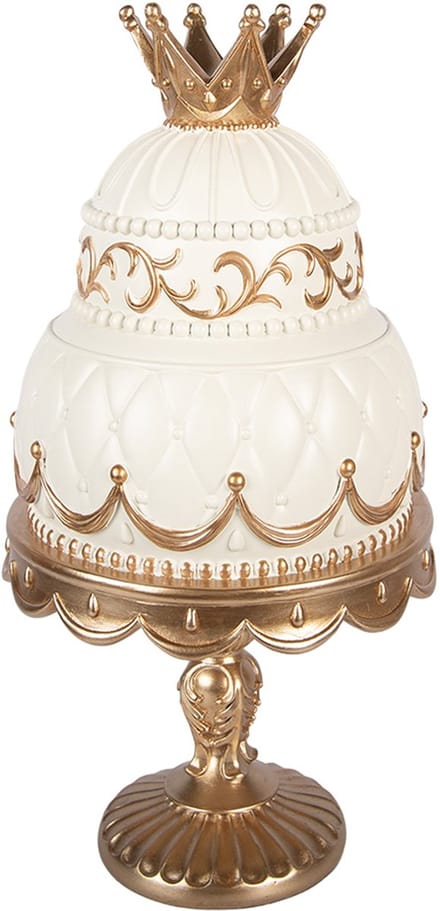 Clayre & Eef Decoratie Beeld Taart Ø 19x38 cm Beige Kunststof