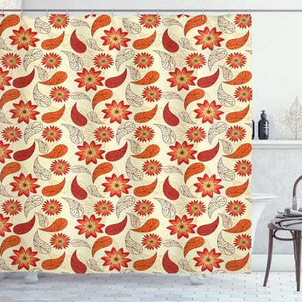 ABAKUHAUS Douchegordijn – Bloemen 175x240 cm – Polyester