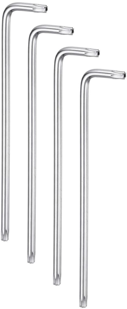 Dailygoods- Torx Sleutel - 4 Stuks - Lange Arm - 6 Punten - S2 Staal