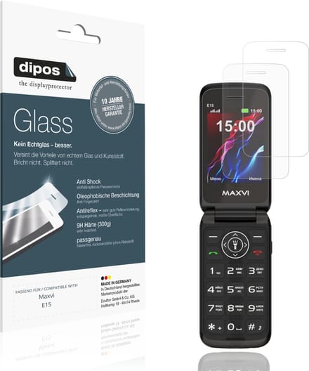 dipos – 2x Matte Pantserfolie geschikt voor Maxvi E15 | 9H Screenprotector