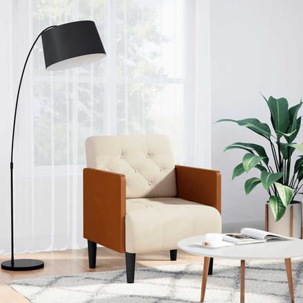 vidaXL - Fauteuil - met - armleuningen - 55 - cm - Linnen