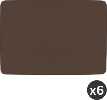 ZICZAC - Placemat TOGO - SET/6 - Dubbelzijdig - Kunstleer - 33x45 cm, bruin