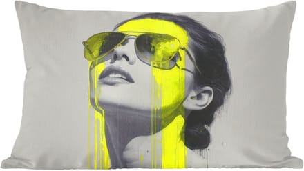 Sierkussens - Kussentjes Woonkamer - 60x40 cm - Vrouw - Bril - Verf