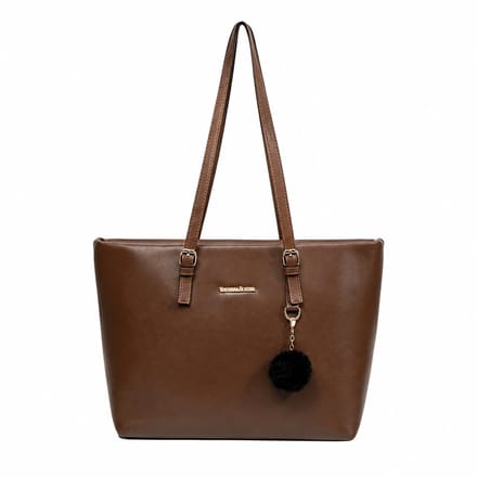 Dames Handtas - Bruin | Shopper / Schooltas / Schoudertas | 33 x 27 x 14 cm | Kunstleer