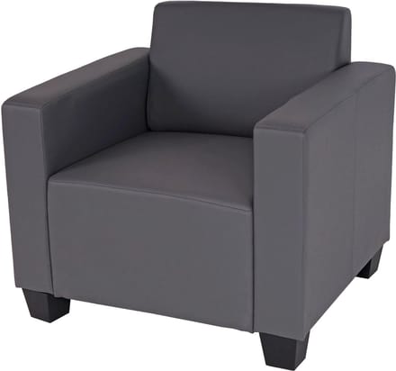Fauteuil Loungefauteuil Lyon, kunstleer ~ donkergrijs