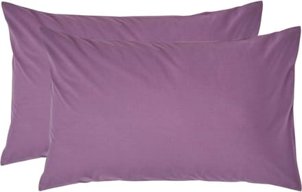 Homescapes Kussensloop 50x75 cm Set van 2 – Paars – 100% Egyptisch Perkal Katoen – 200 TC