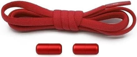 Elastische schoenveters - metalen sluiting - rood
