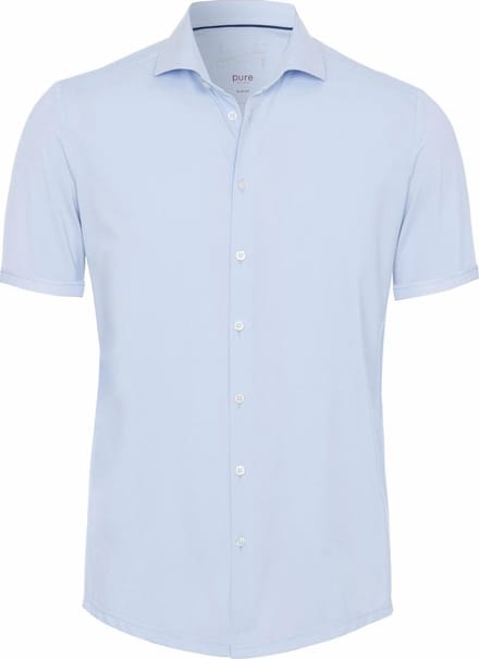 Pure The Functional Shirt KM Blauw - Maat 45 - Heren - Overhemden Formeel