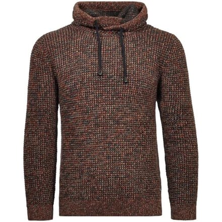 Ragman Trui Texture Knit Stand Up Maseltov Drawstring Collar Donkergroen-Beige / male