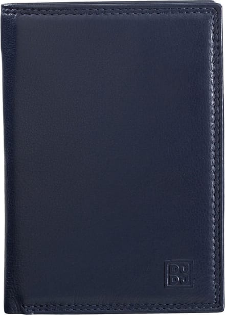 DuDu Tiberio Portemonnee RFID-bescherming Leder 9.5 cm - Unisex - Staand formaat - navy